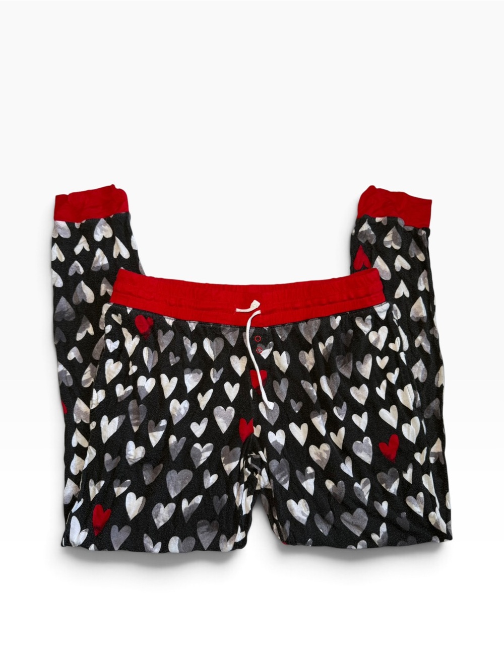Little Sleepies Monochrome Hearts Pajama Pants Womens